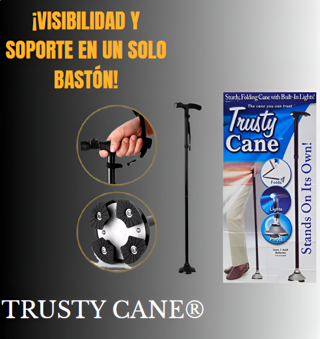 BASTON PLEGABLE CON LINTERNA - TRUSTY CANE