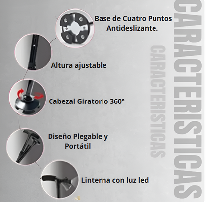 BASTON PLEGABLE CON LINTERNA - TRUSTY CANE
